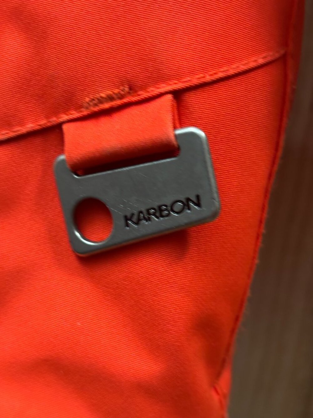 Karbon Youth Size 12 Insulated Ski Jacket Orange Black Striped Hooded - Picture 10 of 15